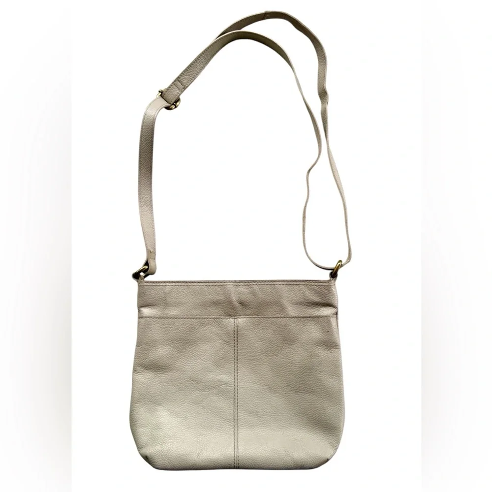 Born Genuine Leather Neutral Cross Body Bag Purse Bone Beige Normcore Minimalist